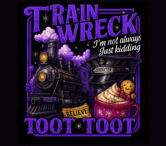 Train Wreck 20oz Skinny Tumbler Sublimation Transfer Wrap
