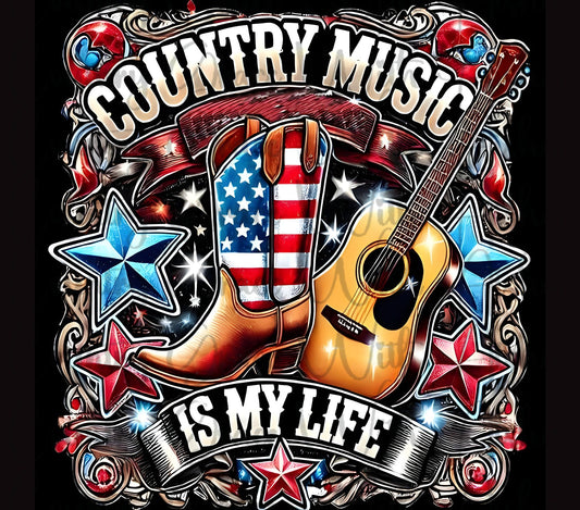 Country Music 20oz Skinny Tumbler Sublimation Transfer Wrap
