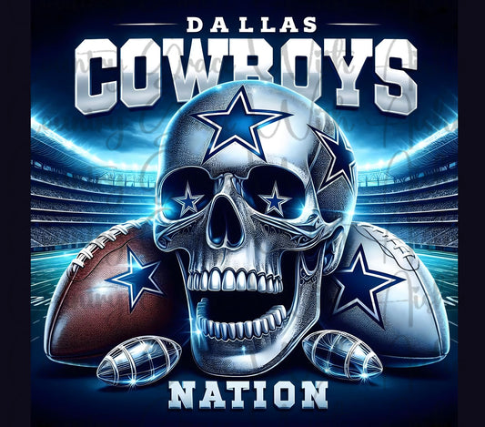 Cowboys Football 20oz Skinny Tumbler Sublimation Transfer Wrap
