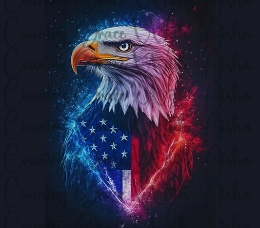 Eagle Flag 20oz Skinny Tumbler Sublimation Transfer Wrap