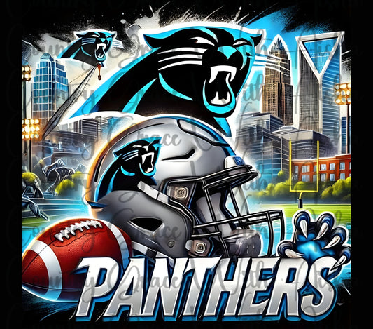 Carolina Panthers 20oz Skinny Tumbler Sublimation Transfer Wrap