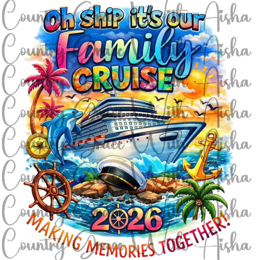 Family Cruise Ready to Press Sublimation Transfer