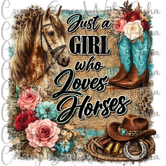 Loves Horses Ready to Press Sublimation Transfer