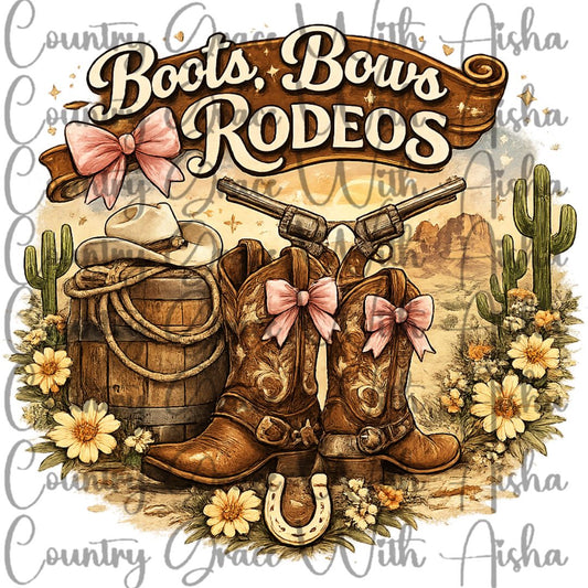 Boots Bows Rodeos Ready to Press Sublimation Transfer