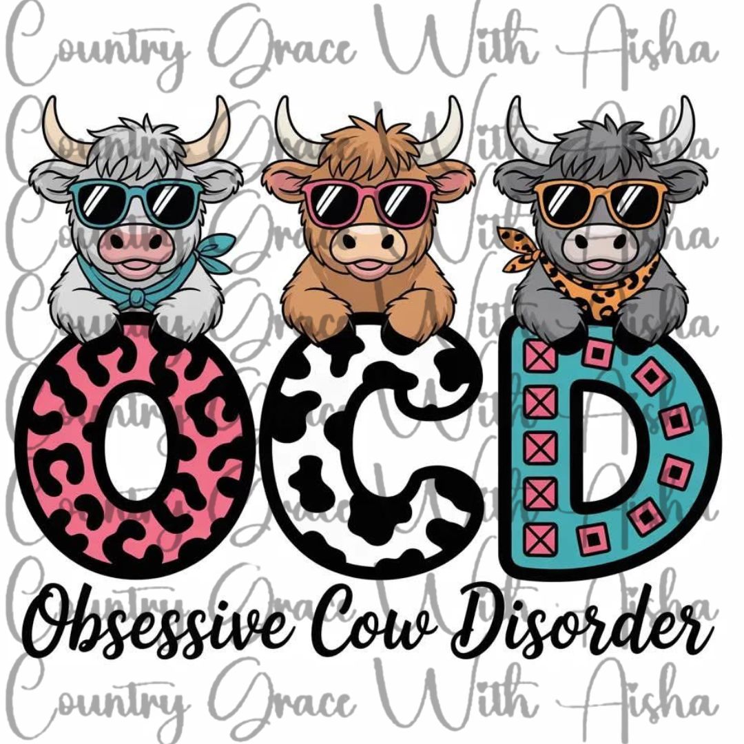 Cow Disorder Ready to Press Sublimation Transfer