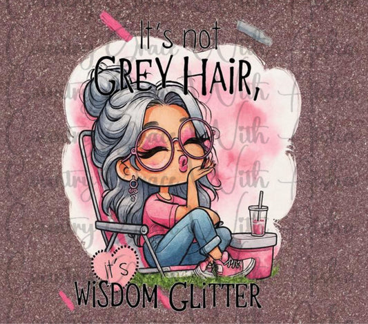 Wisdom Glitter 20oz Skinny Tumbler Sublimation Transfer Wrap