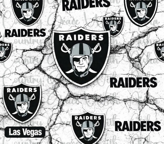 Raiders Football 20oz Skinny Tumbler Sublimation Transfer Wrap