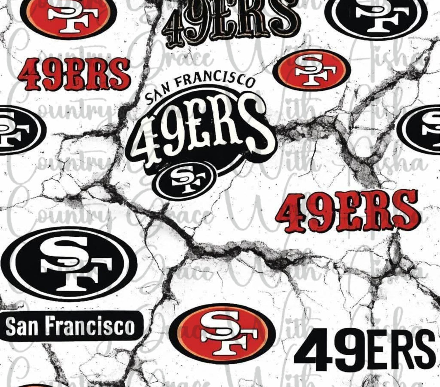 49ers Football 20oz Skinny Tumbler Sublimation Transfer Wrap