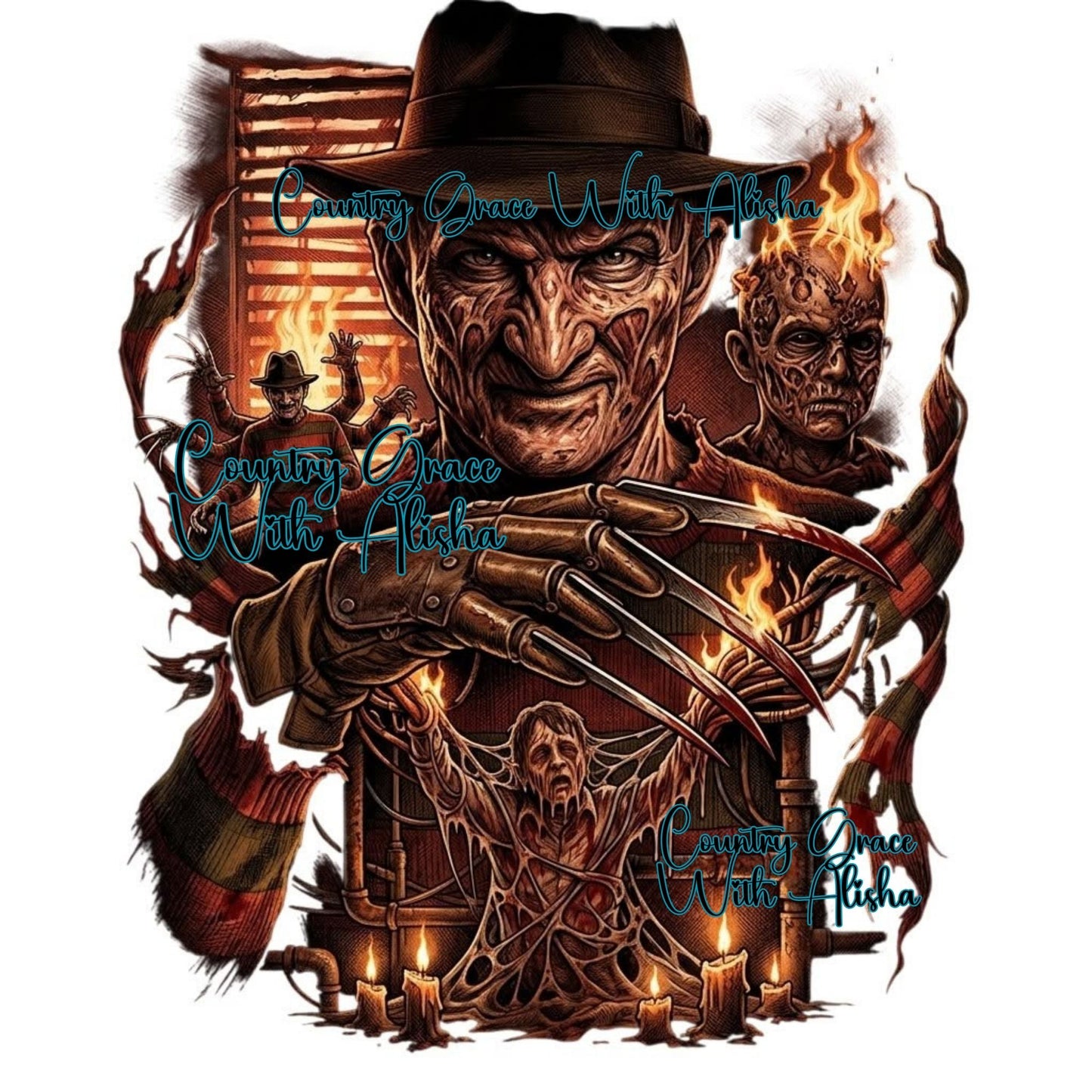 Freddy Halloween Ready to Press Sublimation Transfer