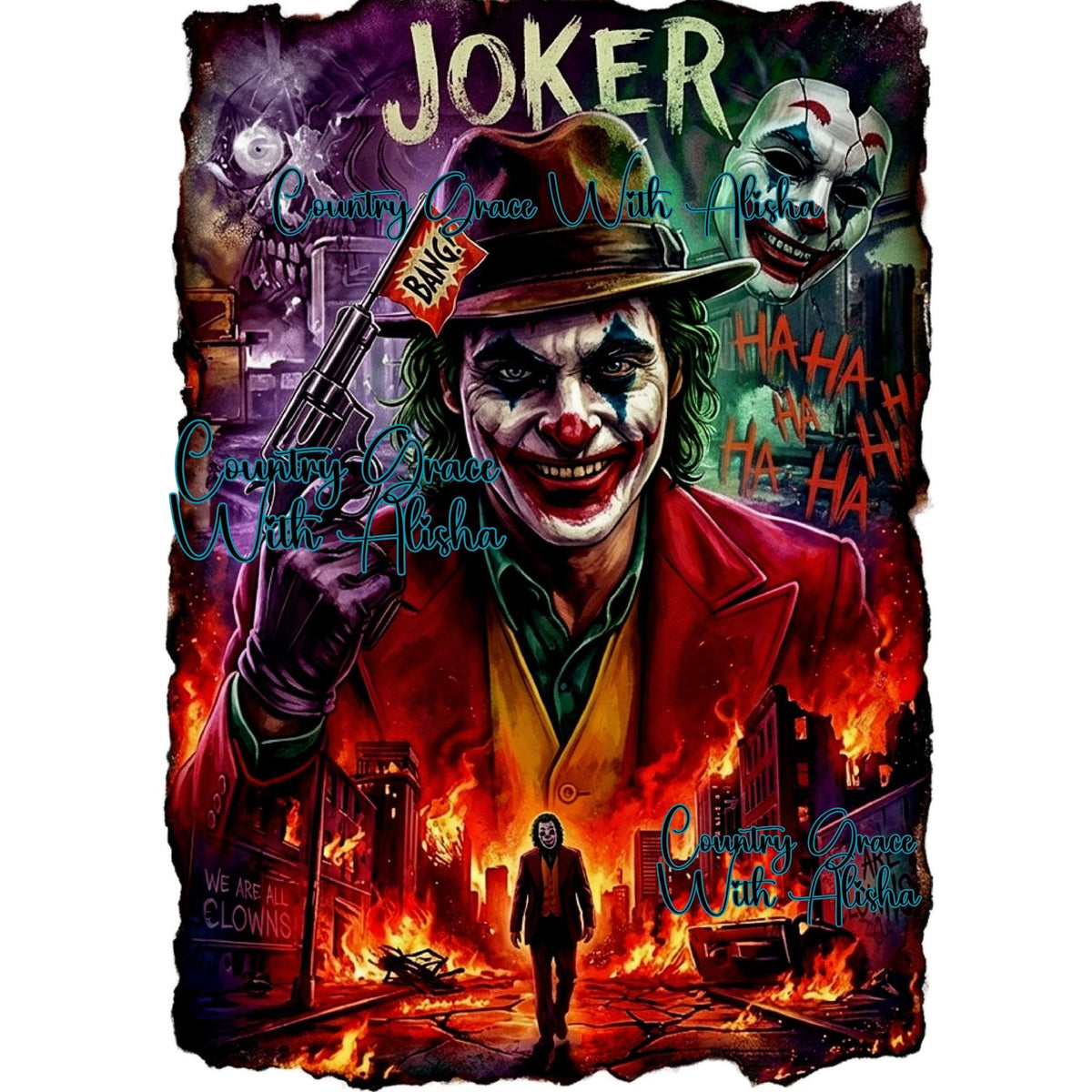 Joker Halloween Ready to Press Sublimation Transfer