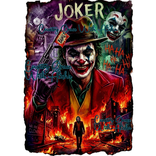 Joker Halloween Ready to Press Sublimation Transfer