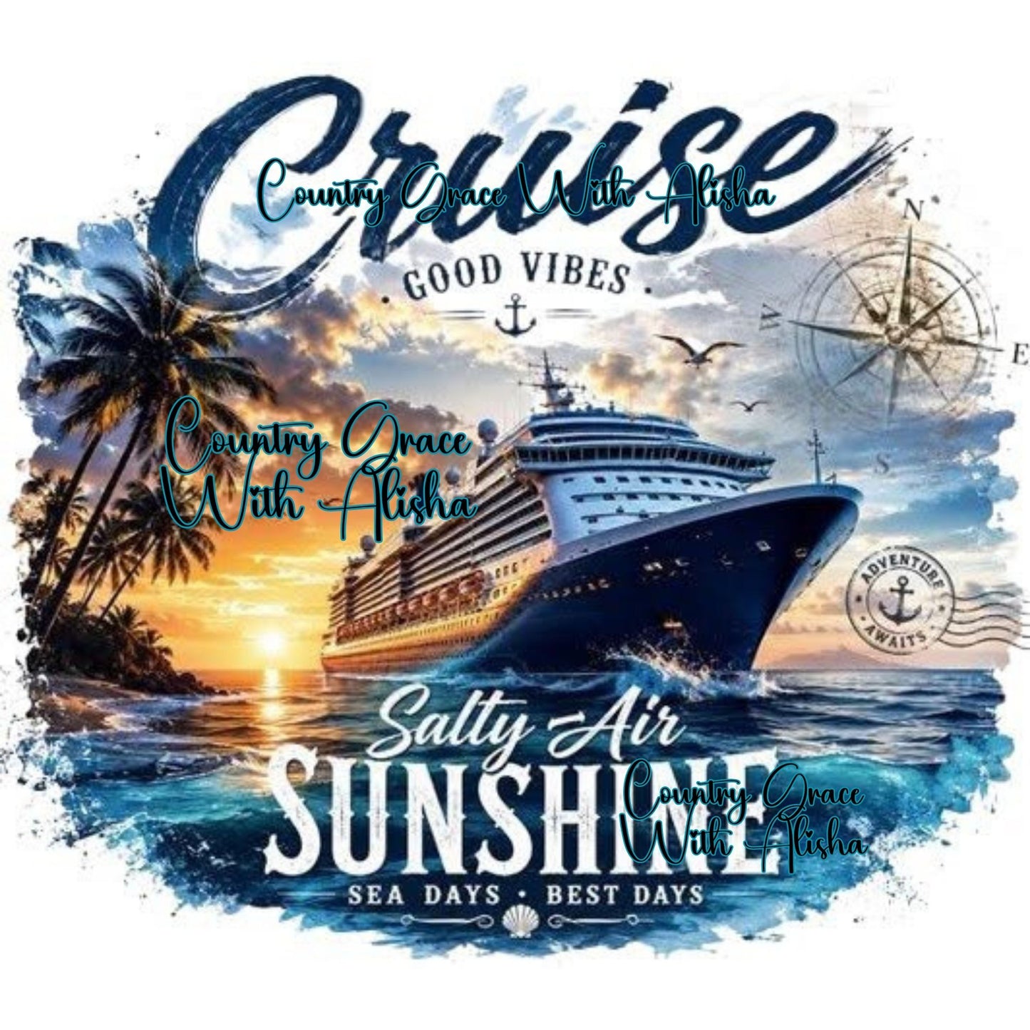 Cruise Ship Ready to Press Sublimation Transfer