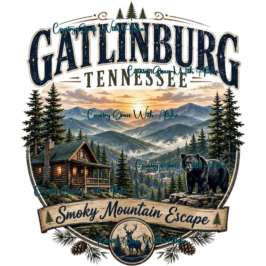 Gatlinburg Tennessee Ready to Press Sublimation Transfer