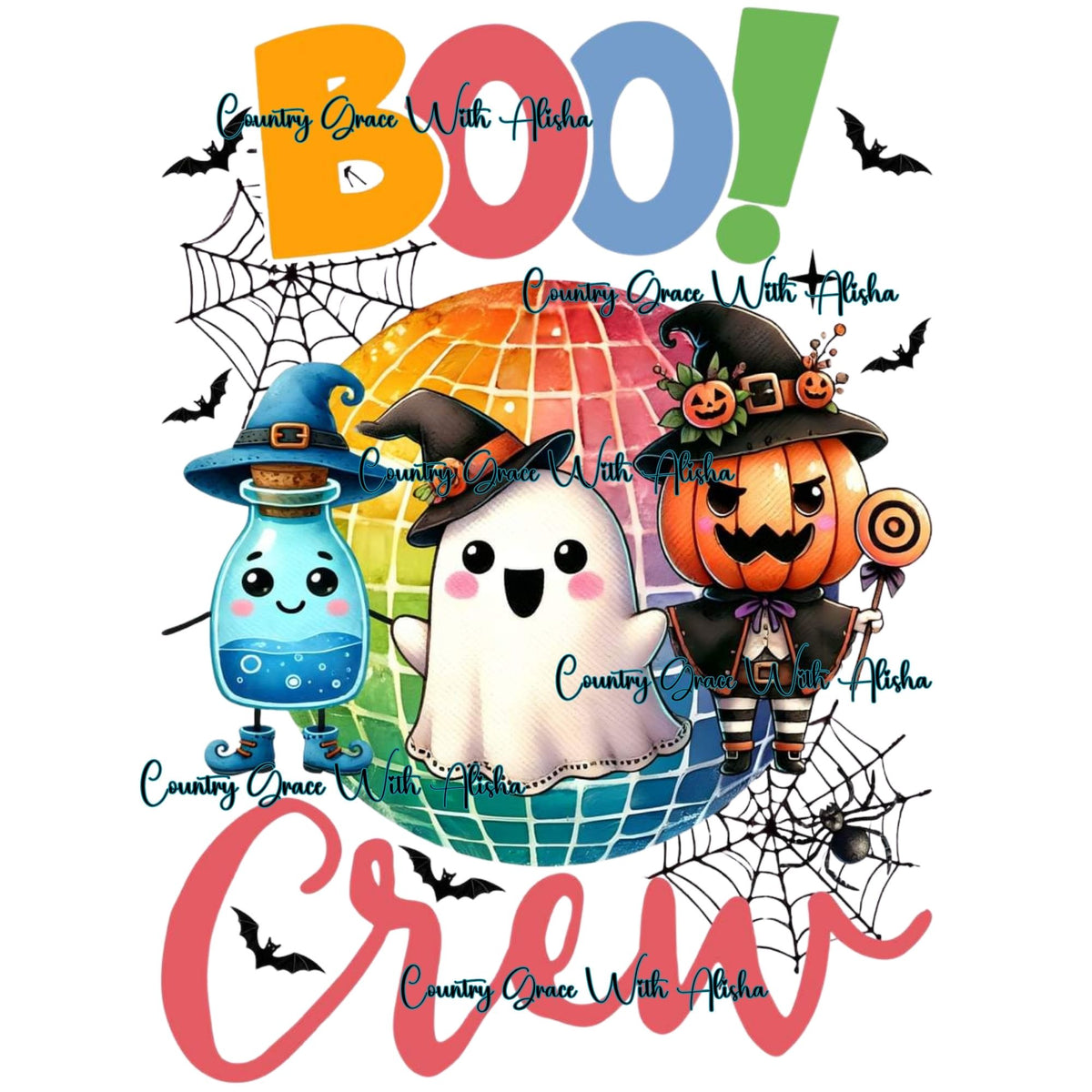 Halloween Boo Crew Ready to Press Sublimation Transfer