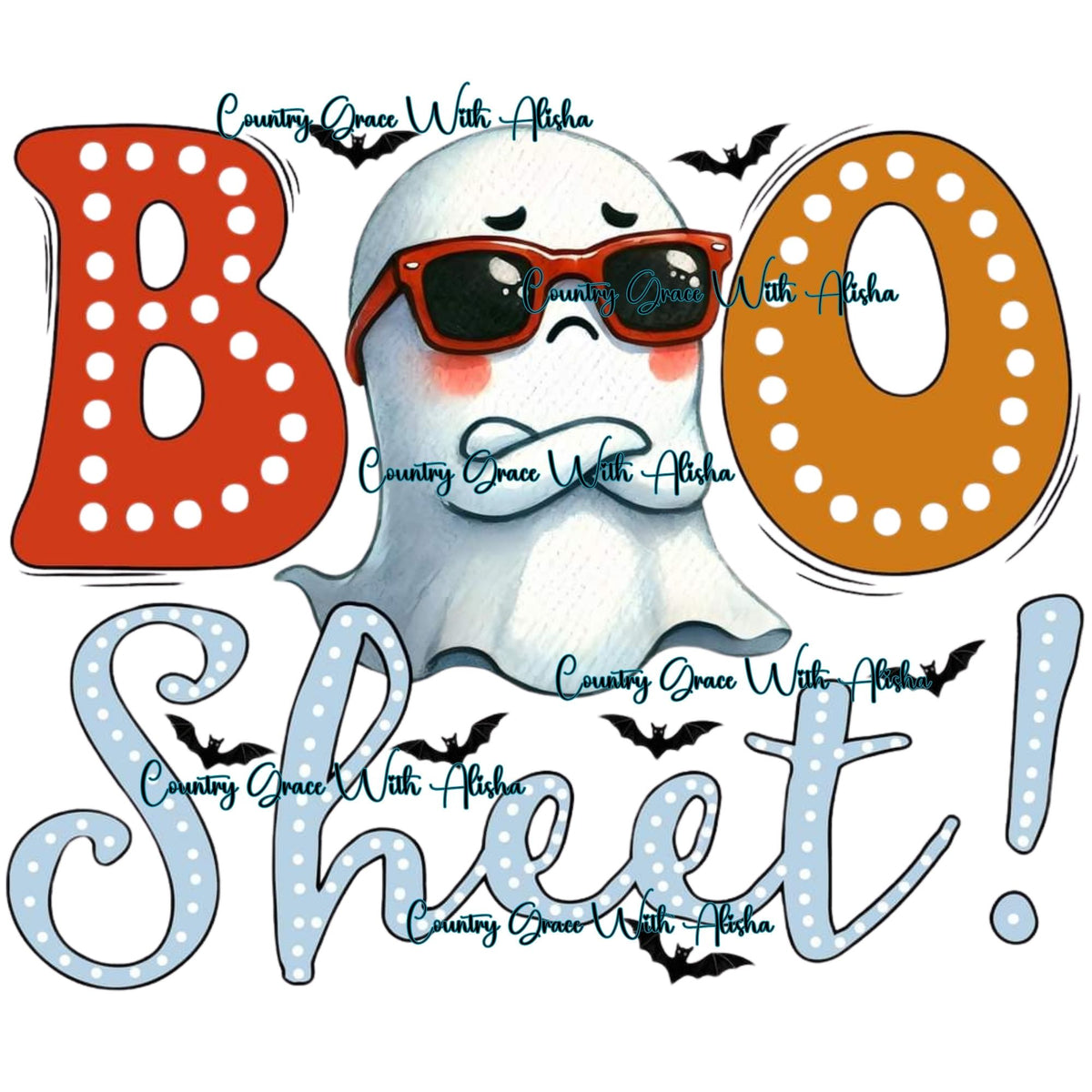 Halloween Ghost Boo Ready to Press Sublimation Transfer