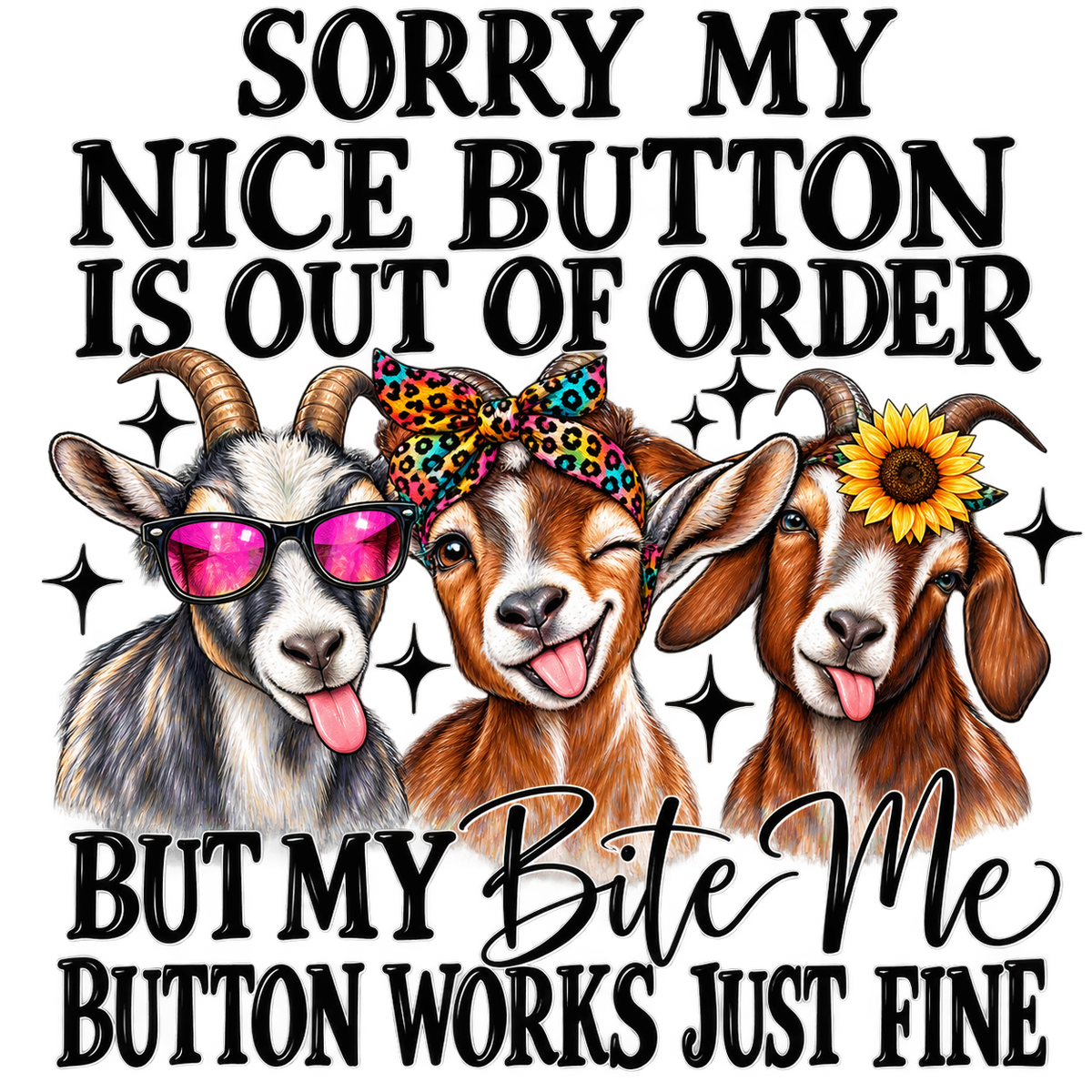 Goat Nice Button Ready to Press Sublimation Transfer