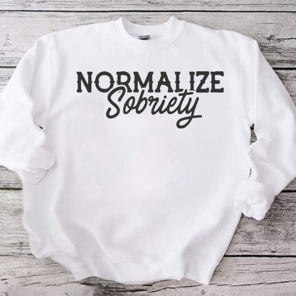 Normalize Sobriety White Sweatshirt