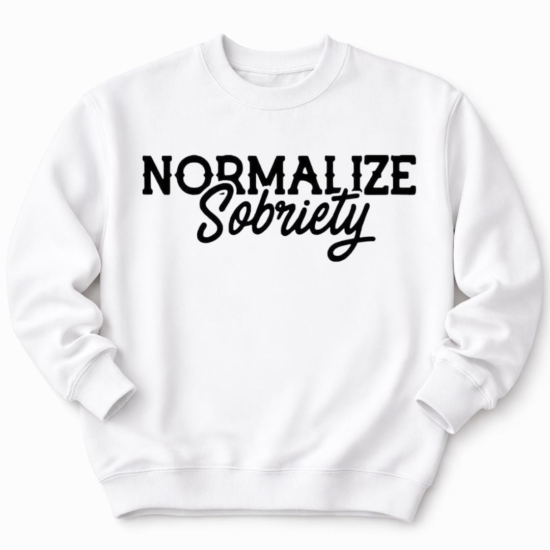 Normalize Sobriety White Sweatshirt