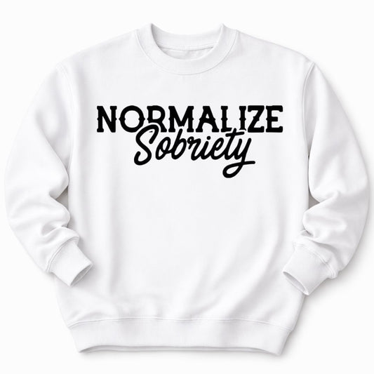 Normalize Sobriety White Sweatshirt