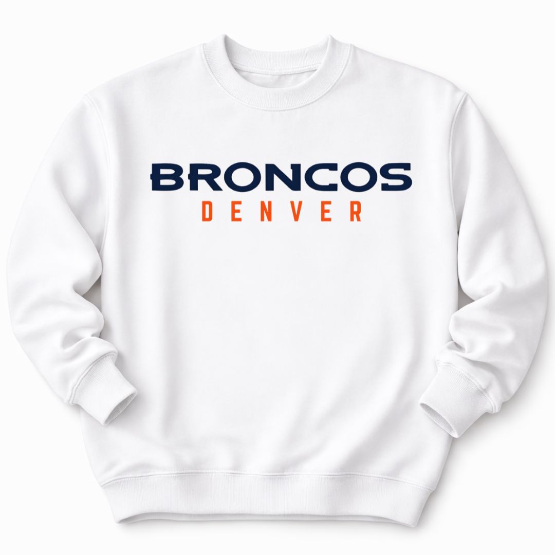 Broncos Football White Sweatshirt