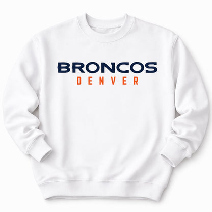 Broncos Football White Sweatshirt