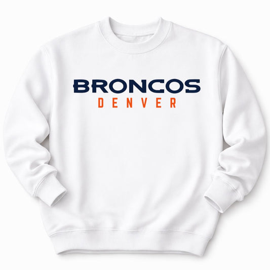 Broncos Football White Sweatshirt