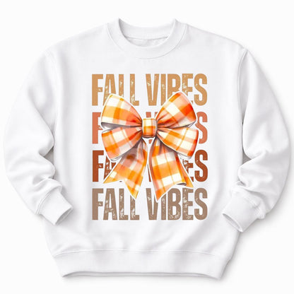 Fall Vibes Bow White Sweatshirt