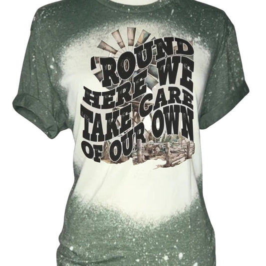 Round Here Bleached Short Sleeve T-Shirt