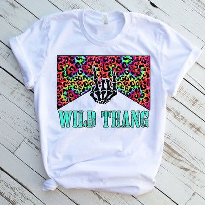 Wild Thang Animal Print Graphic Tee Shirt