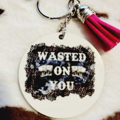 Wasted On You Tassel Keychain