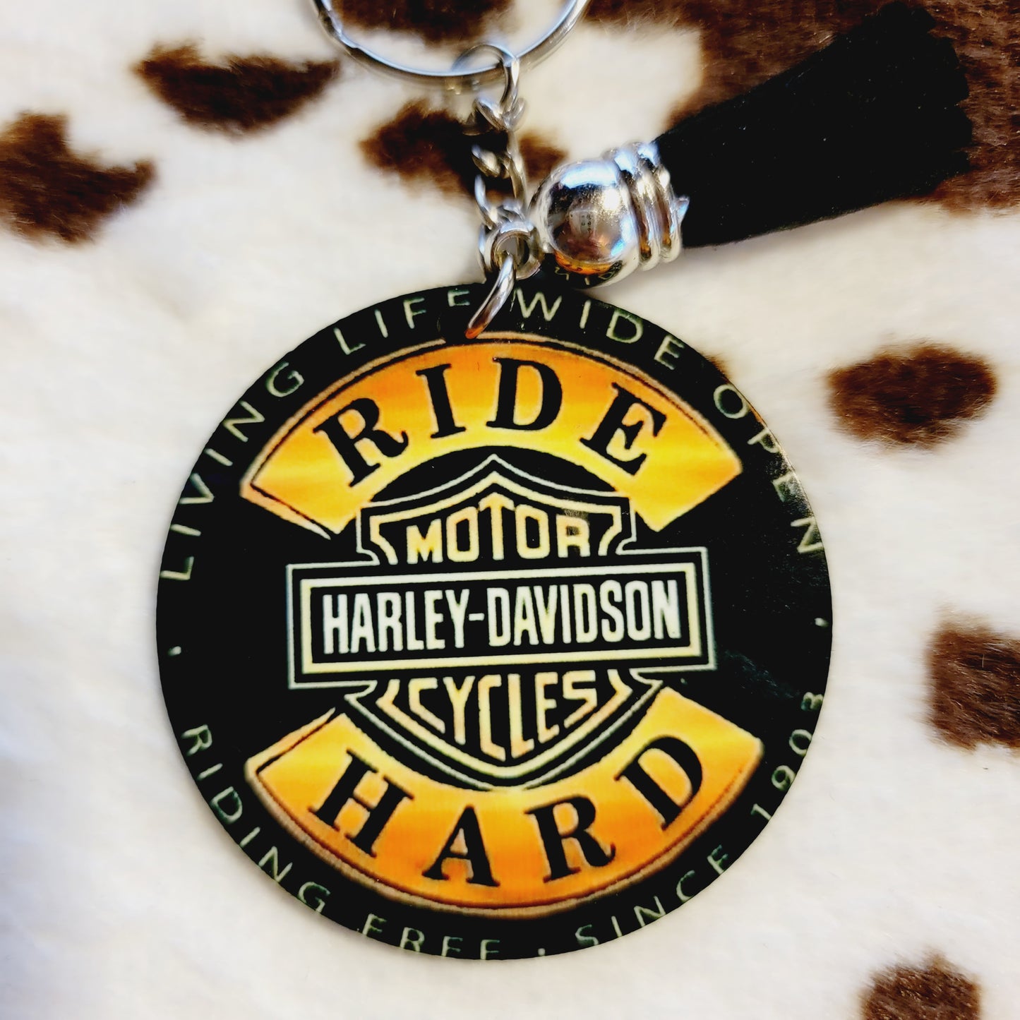 Harley Davidson Black Tassel Keychain