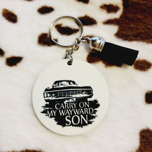 Carry On My Wayward Son Tassel Keychain