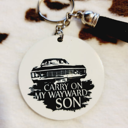 Carry On My Wayward Son Tassel Keychain