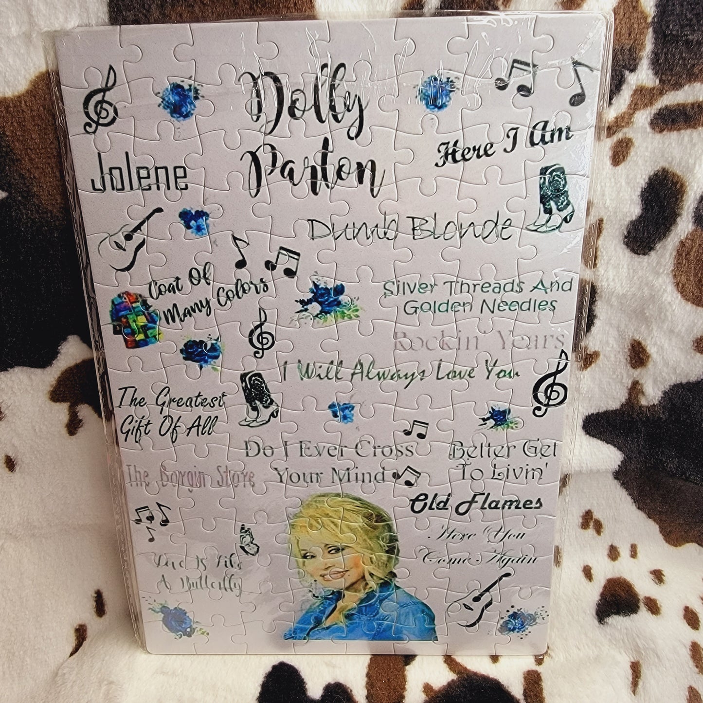 Dolly Parton Greatest Hits 120 Piece Handmade Jigsaw Puzzle