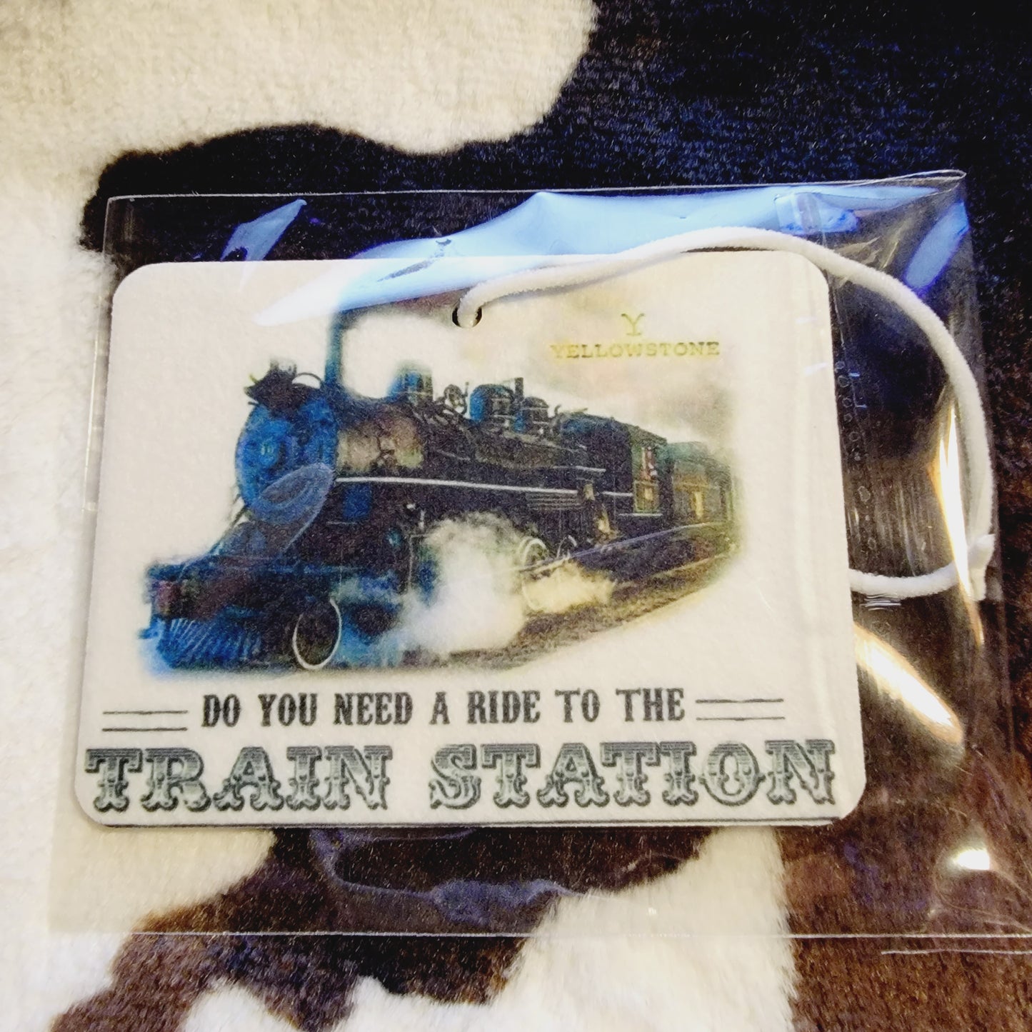 Yellowstone Train Station Unscented Car Air Freshener