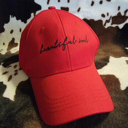 Beautiful Soul Red Embroidered Baseball Hat