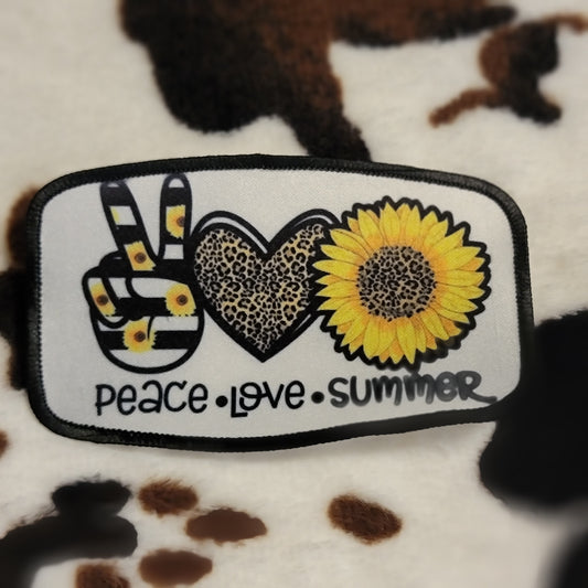 Peace Love Summer Sunflower Hat Patch