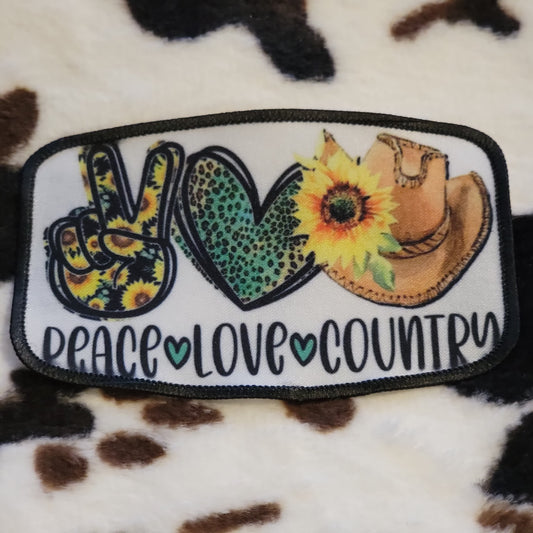 Peace Love Country Hat Patch