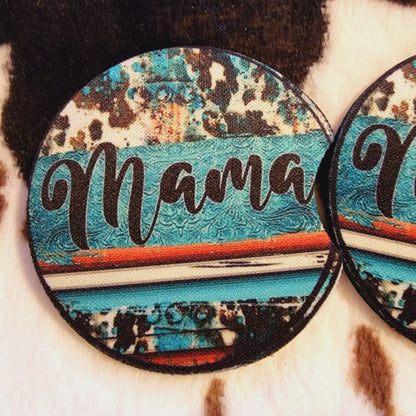 Mama Western Neoprene Car Coaster Set