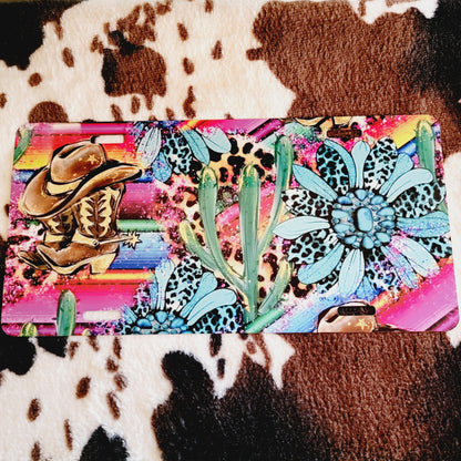 Western Cactus Custom Handmade Car Tag License Plate
