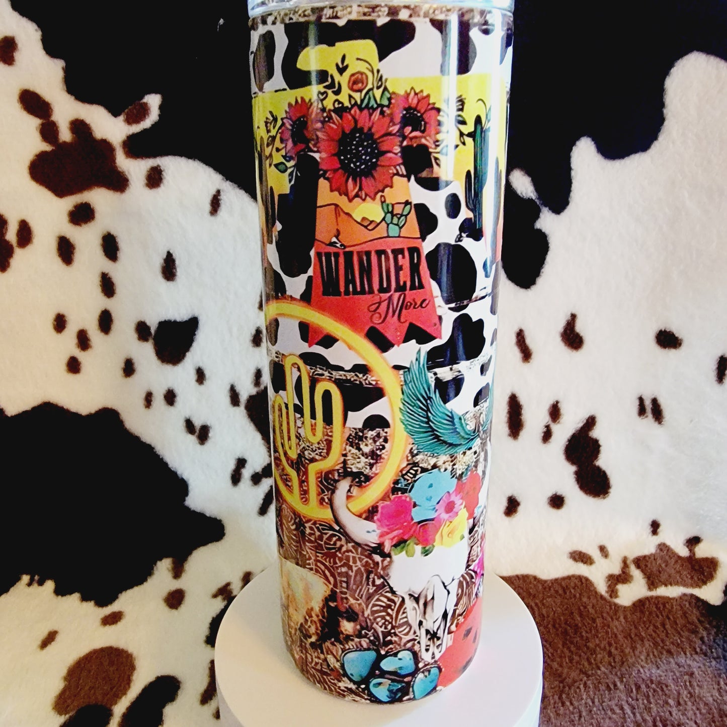 Western Collage Custom 20oz Skinny Tumbler