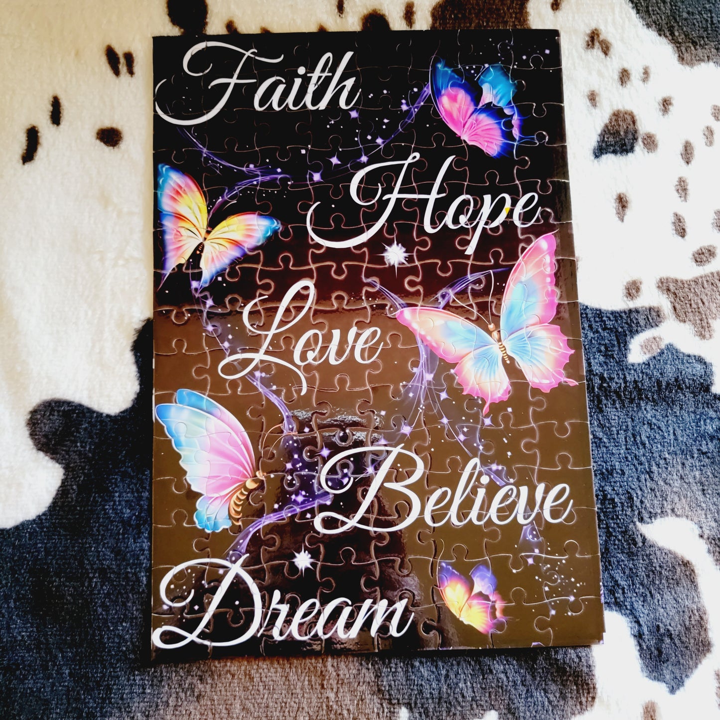 Faith Hope Love Butterfly 120 Piece Handmade Jigsaw Puzzle
