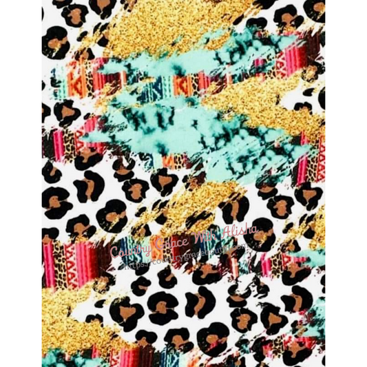 Sublimation Print Western Leopard Full Page Ready to Press Heat Transfer