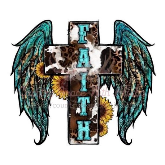 Sublimation Print Faith Western Ready to Press Heat Transfer