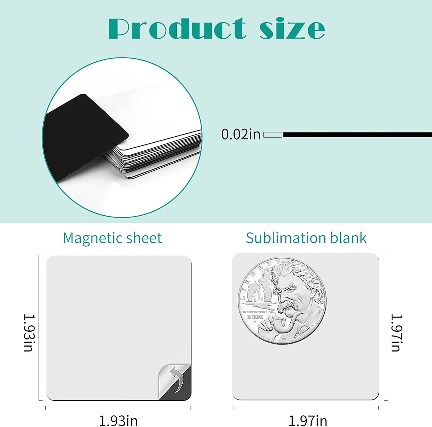 Sublimation Square Magnet Blank