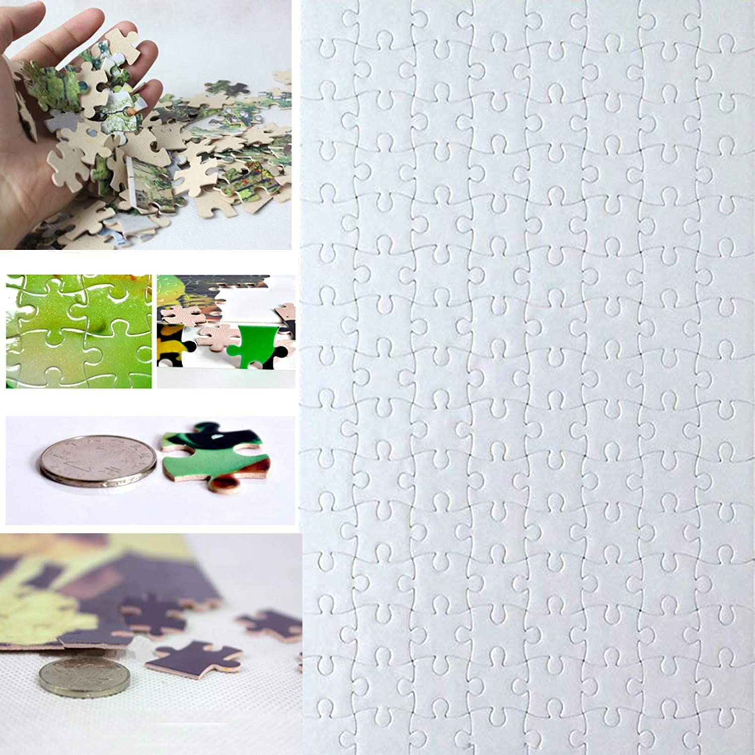 13 Sheets Blank Puzzles Blank White Jigsaw Puzzles Sublimation Puzzle Craft  for Boys Girls Decoration, DIY Invite, Photo Heat Transfer, 20 Pieces