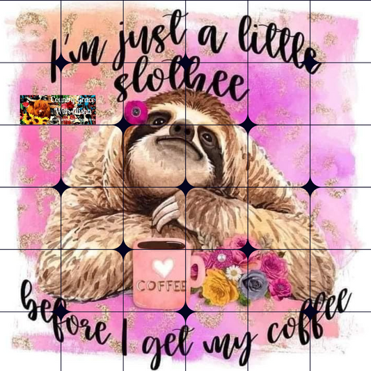 Sloth Coffee Ready to Press Sublimation Transfer