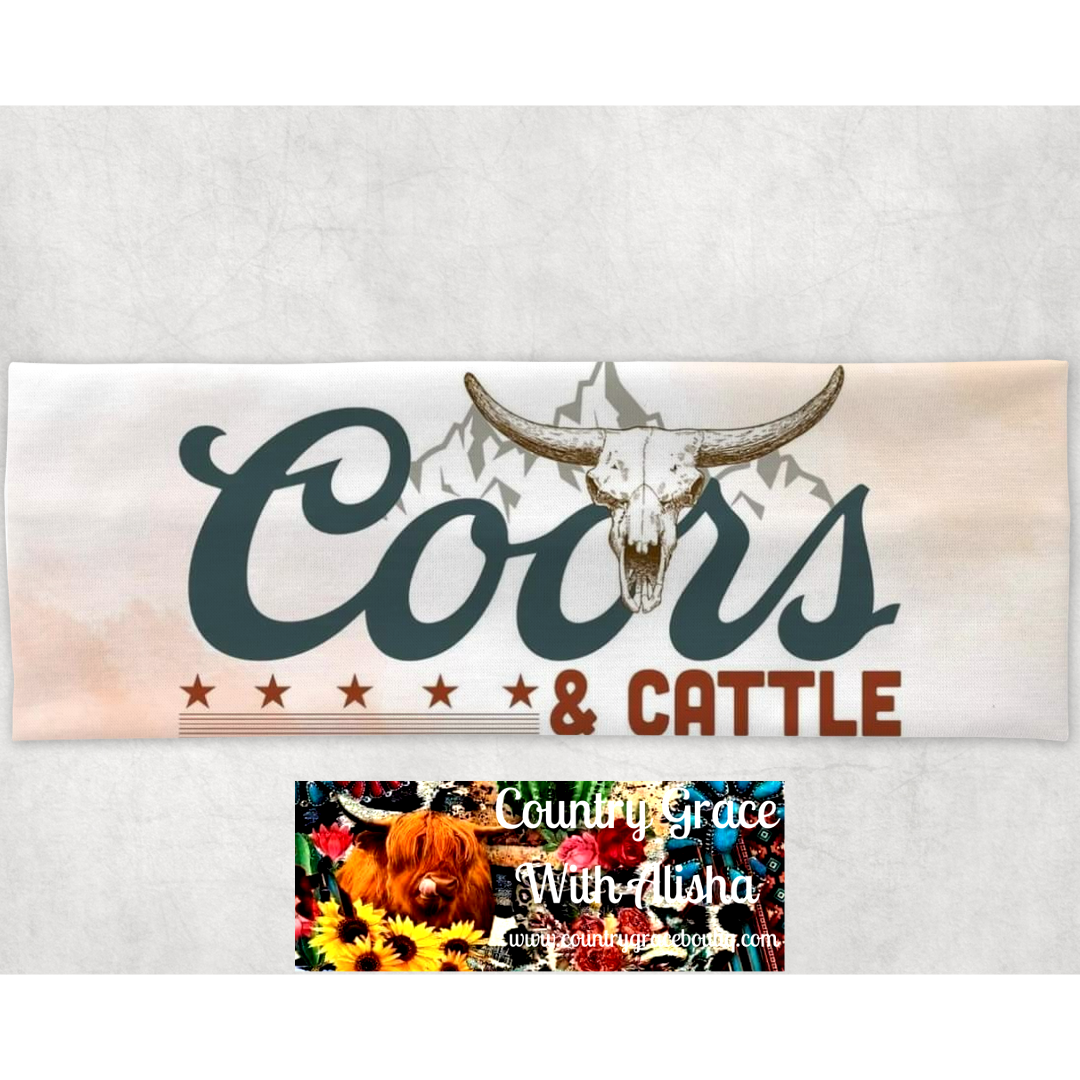 Coors And Cattle Bull Skull Yoga Headband