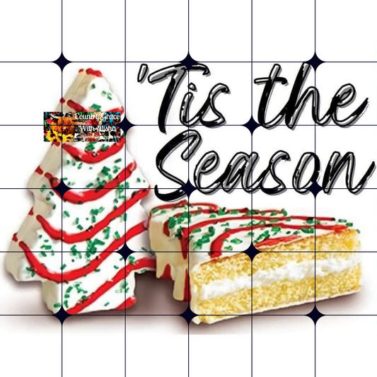 Tis The Season Christmas Cakes Ready to Press Sublimation Transfer