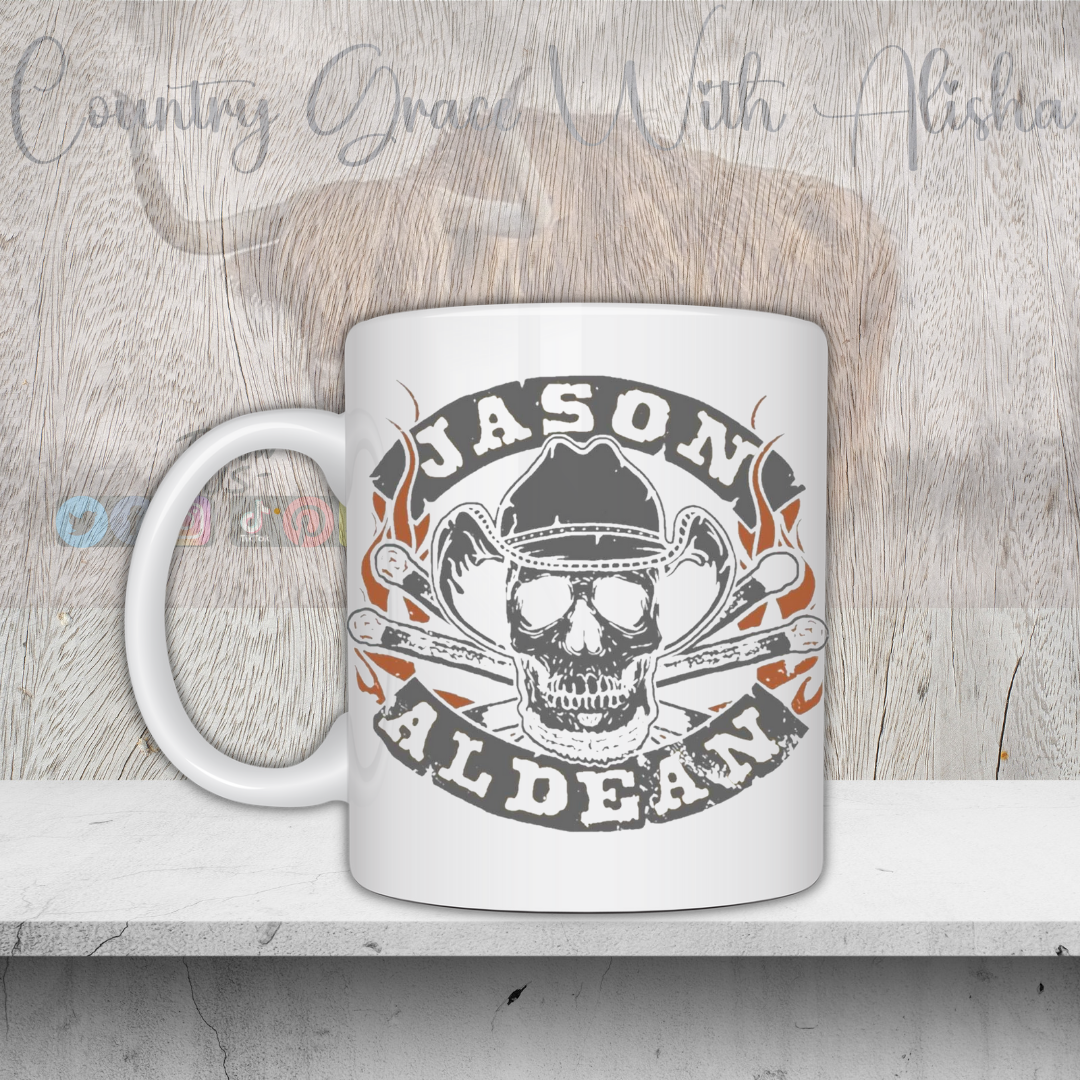Jason Aldean Sublimated 11oz Ceramic Coffee Mug